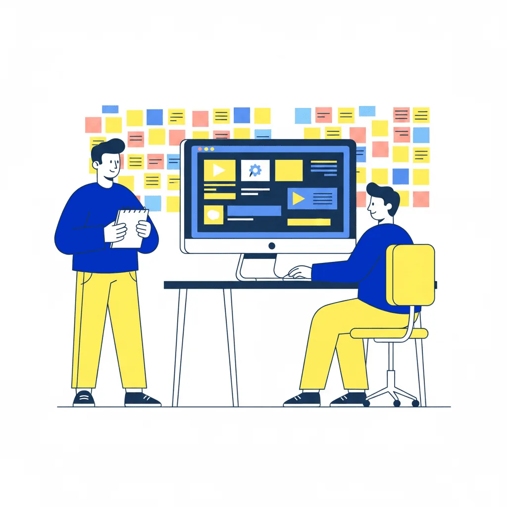 Illustration de la démarche UX research : observation, analyse, conception
